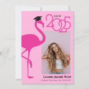 Flamingo Tropical Photo Graduation Announcement