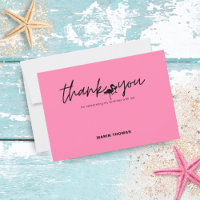 Flamingo Tropical Pink Birthday Thank You