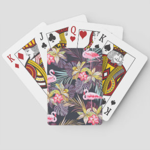 Flamingo Tropical: Summer Seamless Pattern Playing Cards