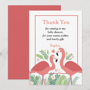 Flamingo Tropical thank you Invitation