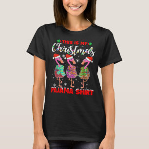 Flamingo Tropical This Is My Christmas Pajama Flam T-Shirt