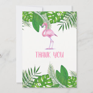 Flamingo Tropical Watercolor Baby Shower Thank You Card