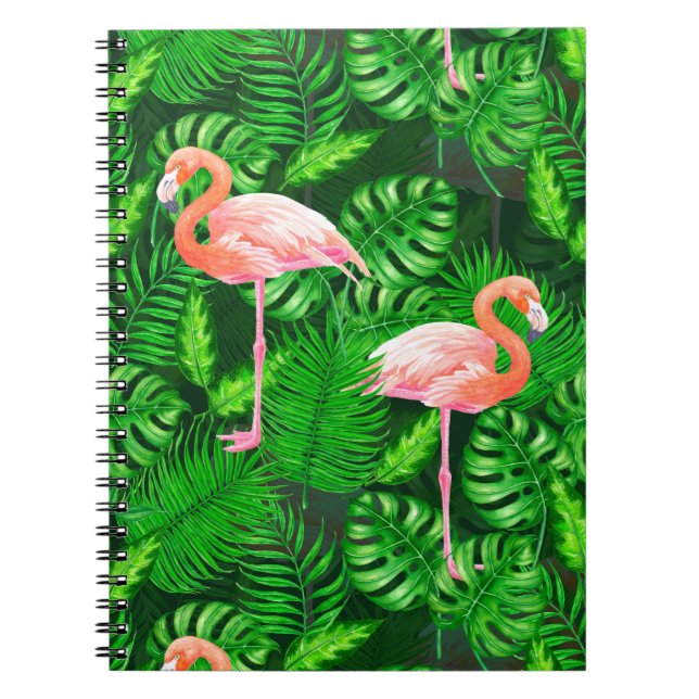 Flamingo tropical watercolor notebook (Front)