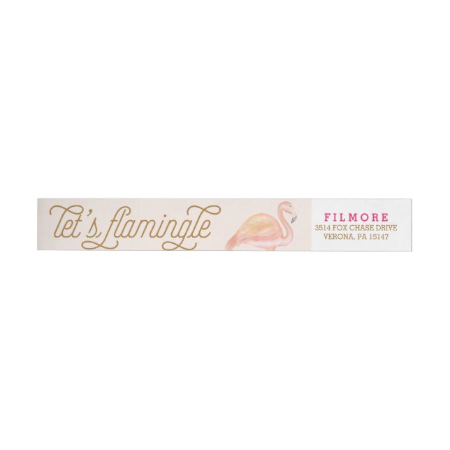 FLAMINGO TROPICAL wrap around Address Labels (Individual)