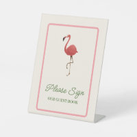Flamingo Tropics Coastal Beach Guest Book