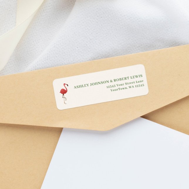 Flamingo Tropics Retro Wedding Return Address (Creator Uploaded)