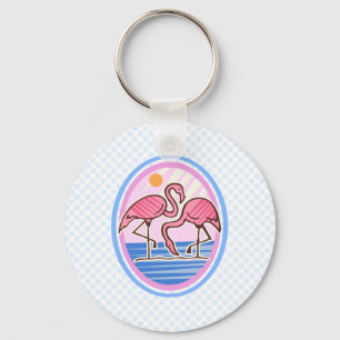 Flamingo Twins Keychain