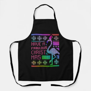 Flamingo Ugly Christmas Sweater Humour Fun Saying Apron