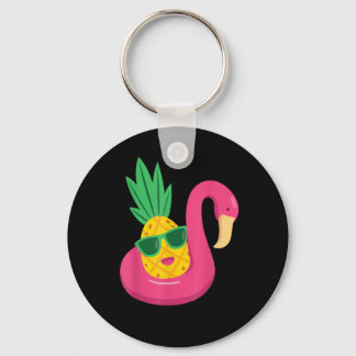 Flamingo Upside Down Pineapple Swinger  Men & Wome Keychain