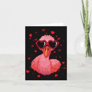 Flamingo Valentine Sungles Heart Cute Lovers  Card