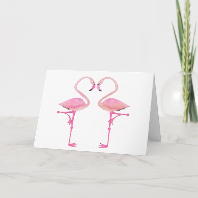 Flamingo Valentine's card (Front)