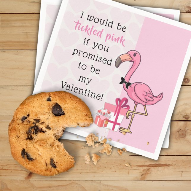 Flamingo Valentine's Day Cocktail Paper Napkins (Creator Uploaded)