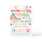 Flamingo Water Slide Birthday Invitation