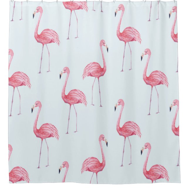 Flamingo watercolor, pastel background seamless pa (Front)