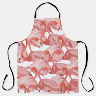 Flamingo Watercolor: Seamless Pattern Apron