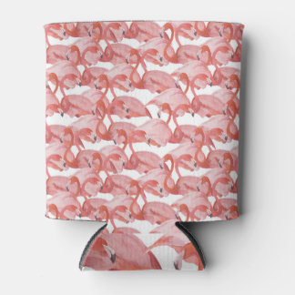 Flamingo Watercolor: Seamless Small Pattern Can Cooler