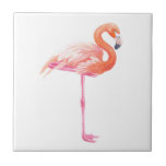 Flamingo watercolor tile<br><div class="desc">Flamingo painted with watercolors.</div>