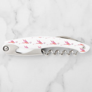 Flamingo Watercolor Trendy Summer Bird Corkscrew