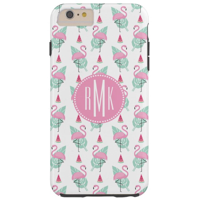 Flamingo & Watermelon Pastel Pattern Case-Mate iPhone Case (Back)