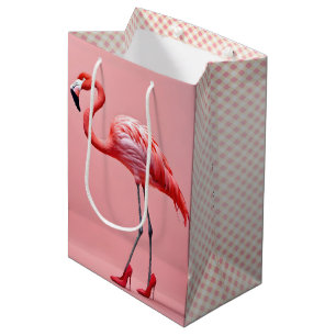 Flamingo Wearing Red High Heels Medium Gift Bag