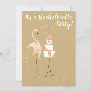 Flamingo Wedding Bachelorette Party portrait Invitation