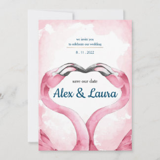 Flamingo wedding invitation