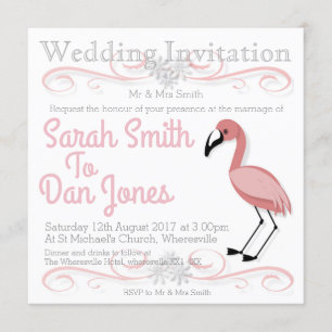 Flamingo Wedding Invitation (Customisable)