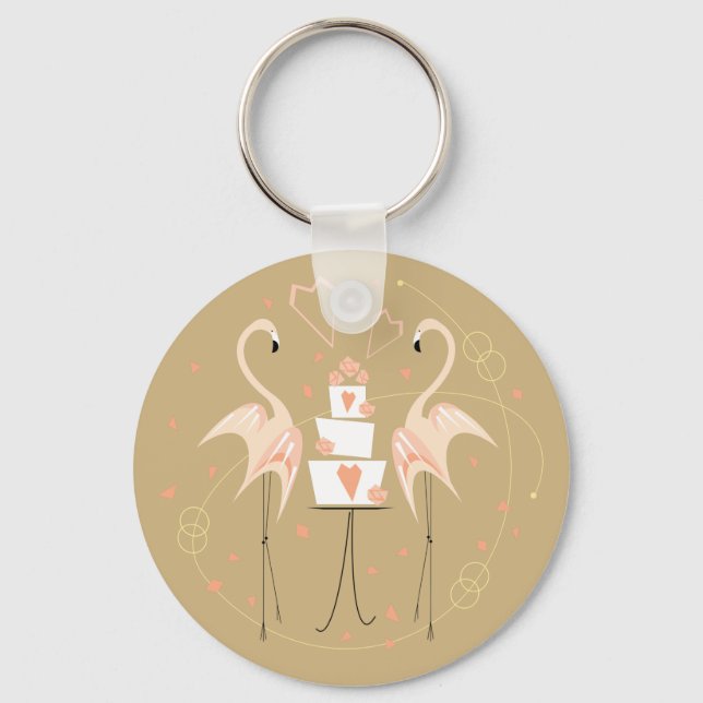 Flamingo Wedding keychain basic (Front)
