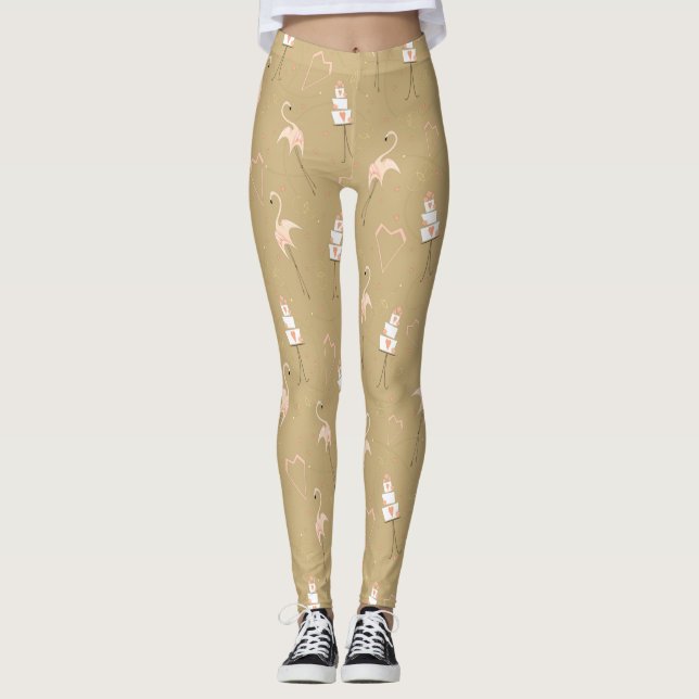 Flamingo Wedding Multi Leggings (Front)