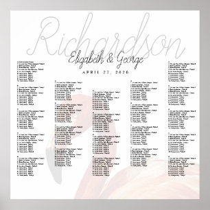 Flamingo Wedding Seating Chart Poster