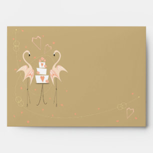 Flamingo Wedding Side peach inside Envelope