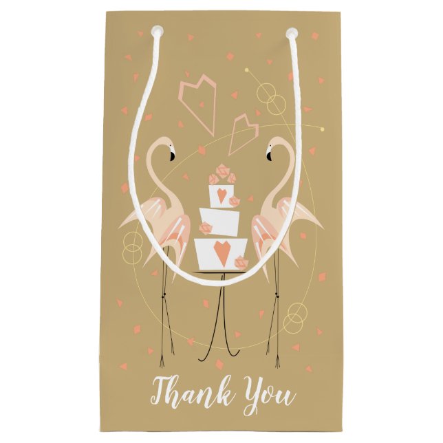 Flamingo Wedding Thank You Small Gift Bag (Front)