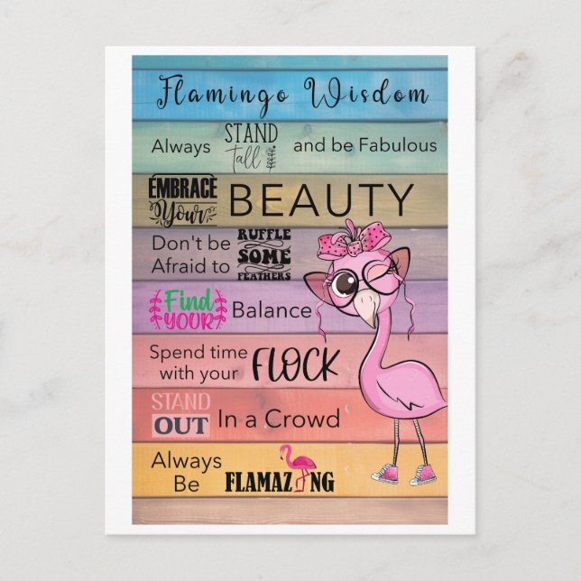 FLAMINGO WISDOM Postcard (Front)