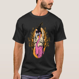 Flamingo Witch Lazy Halloween Costume Tropical Bir T-Shirt