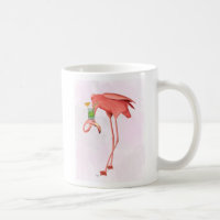 Flamingo with a Cocktail