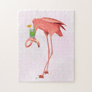 Flamingo with a Cocktail Jigsaw Puzzle