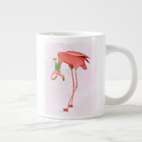 Flamingo with a Cocktail