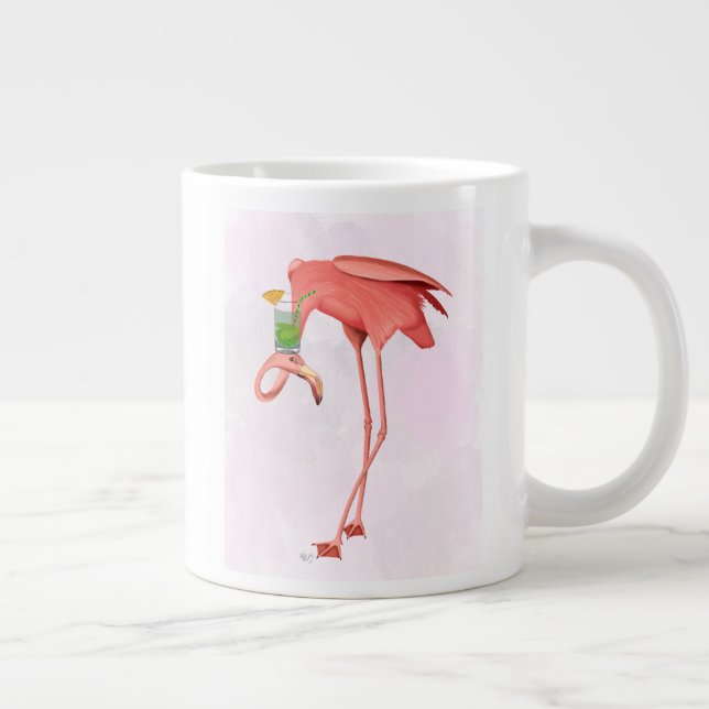 Flamingo with a Cocktail Large Coffee Mug (Right)