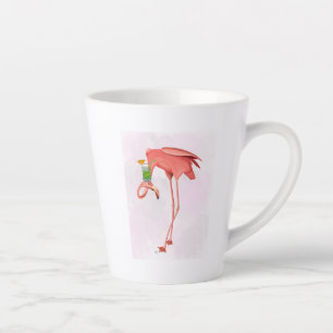 Flamingo with a Cocktail Latte Mug