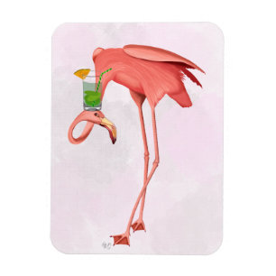 Flamingo with a Cocktail Magnet