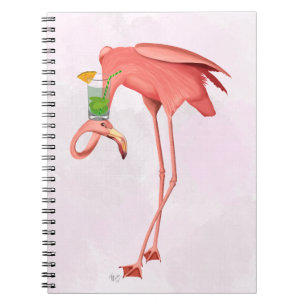 Flamingo with a Cocktail Notebook