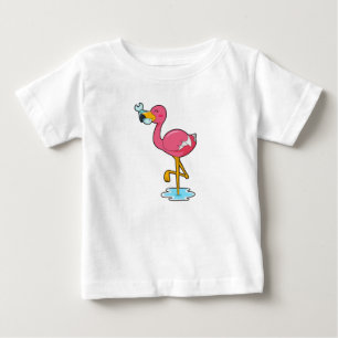 Flamingo with Fish Baby T-Shirt