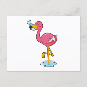 Flamingo with Fish Postcard