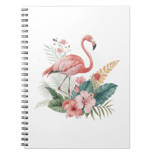 Flamingo With Flowers Notebook