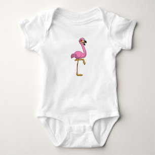 Flamingo with Glasses Baby Bodysuit