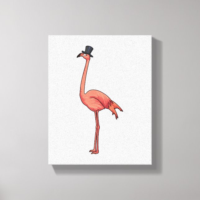 Flamingo with Hat Canvas Print (Front)