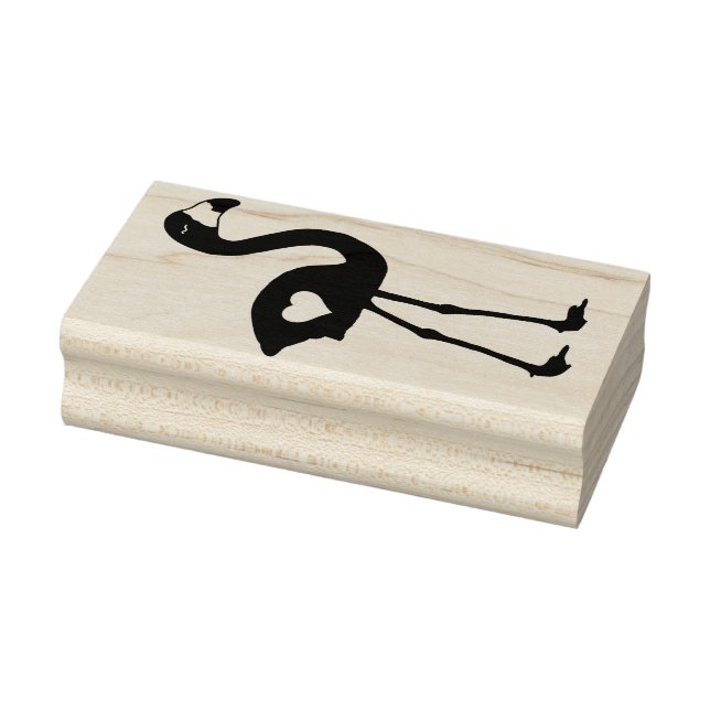 Flamingo with Heart Rubber Stamp (Facing Right) (Stamp)