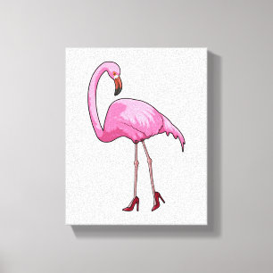 Flamingo with High heels Canvas Print