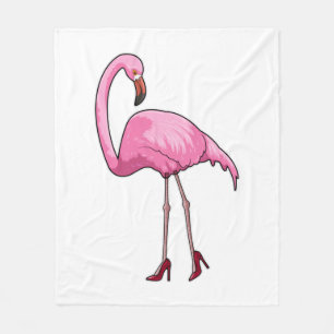 Flamingo with High heels Fleece Blanket