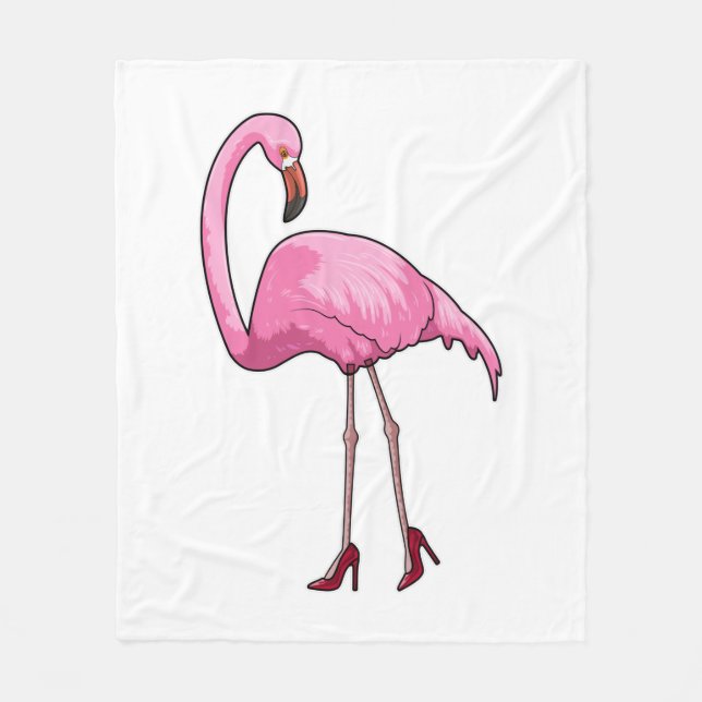Flamingo with High heels Fleece Blanket (Front)